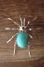 Navajo Sterling Silver Turquoise Spider Pin Signed EG