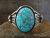 Genuine Navajo Indian Sterling Silver Turquoise Cuff Bracelet Signed NJ