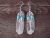 Navajo Indian Sterling Silver Turquoise Feather Earrings by Yazzie