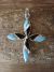 Zuni Indian Jewelry Sterling Silver Opal Onyx Inlay Cross Pendant - Jonathan Shack 