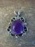 Navajo Indian Nickel Silver Purple Howlite Pendant by Jackie Cleveland
