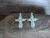 Zuni Indian Sterling Silver Turquoise Cross Earrings Signed C. Iule 