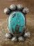 Navajo Indian Sterling Silver Turquoise Ring by Cayatineto - Size 6.5
