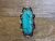 Navajo Indian Nickel Silver & Turquoise Ring by Cleveland - Size 11.5