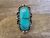 Navajo Indian Nickel Silver & Turquoise Ring by Cleveland - Size 12