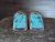Navajo Indian Sterling Silver Square Turquoise Post Earrings - Belin