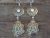 Navajo Indian Nickel Silver Howlite Concho Dangle Earrings - Tolta