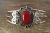 Navajo Jewelry Nickel Silver Red Howlite Bracelet by Bobby Cleveland