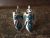 Navajo Sterling Silver Turquoise Chip Inlay Peyote Bird Post Earrings - Yazzie