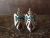 Navajo Sterling Silver Turquoise & Coral Chip Inlay Peyote Bird Post Earrings - Yazzie