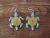 Zuni Sterling Silver Serpentine & Turquoise Multistone Turtle Earrings! Ahiyite