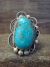 Navajo Adjustable Sterling Silver Turquoise Ring Size 12 to 13 - Albert Cleveland