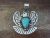 Navajo Indian Nickel Silver & Turquoise Eagle Pendant- Cleveland