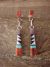 Zuni Sterling Silver Turquoise Spiny Oyster Inlay Post Earrings - Elena Ponchuella