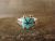 Zuni Indian Sterling Silver & Turquoise Cluster Ring by Hattie- Size 5.5
