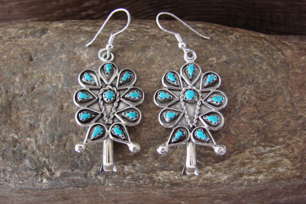 Tricia Leekity Turquoise & Sterling Silver Earrings 