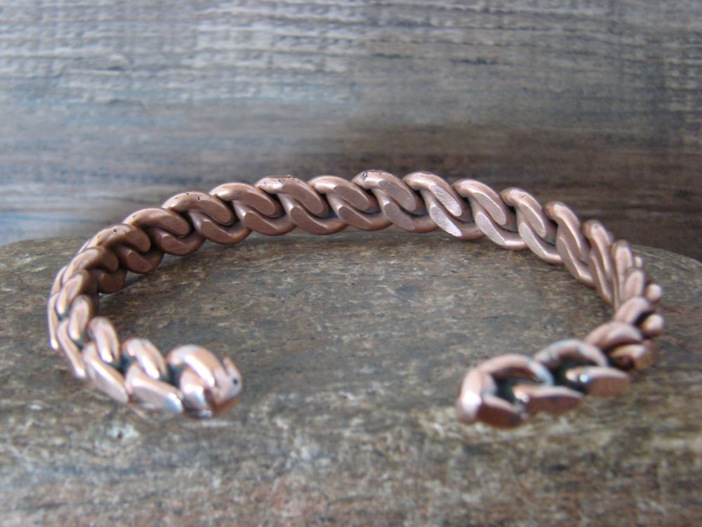 Navajo Indian Handmade Copper Bracelet by Elaine Tahe 
