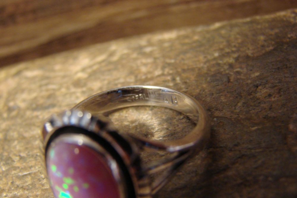 Lincoln Size 5 1/2 Navajo Indian Sterling Silver Pink Opal Ring J 