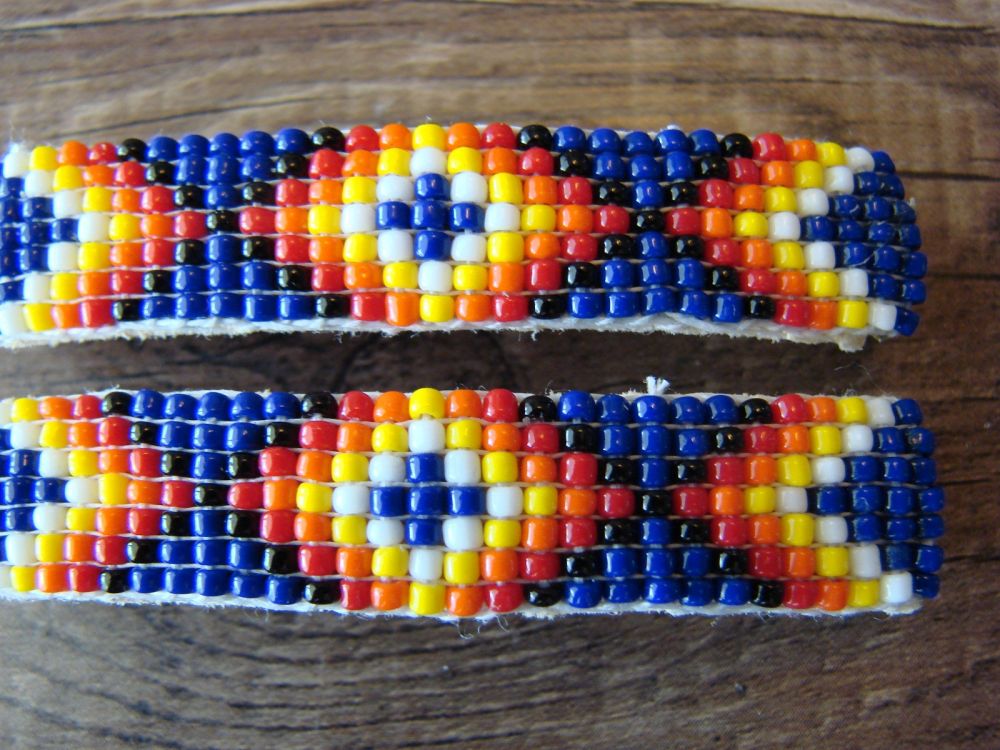 Native American Jewelry Hand Beaded Hair Barrette Set by Jacklyn Cleveland